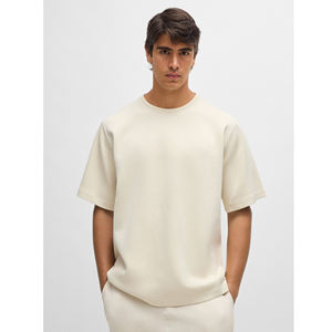 Gran oferta de camisetas personalizadas para hombre de Color sólido de gran tamaño 100% algodón peso pesado 300gsm camisetas con logotipo y diseño personalizados - Product Image 1