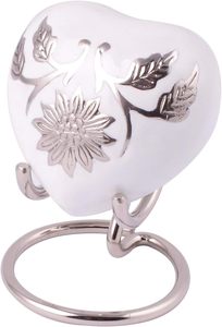 Heart shape metal urn Modern handmade urn Patio decor urn <b>jar</b> Metal urn for ashes - Product Image 2