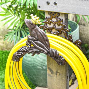 Vintage <b>Cast</b> Iron Garden Hose Holder Wall Mounted Decorative Hose Hanger Rack Outdoor Water Pipe Organizer Rustic Antique Scroll - Product Image 6