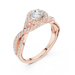 Anillo de Fiesta de Oro Rosa de 14K con Diamante Cultivado en Laboratorio para Mujer |   Diamante Cultivado Nuevo - Product Image 4