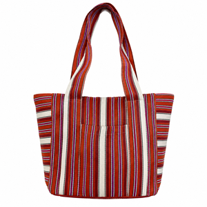 Recycled Nylon <b>Fabric</b> <b>Tote</b> <b>Bag</b> Colorful Striped Shopping Shoulder <b>Bag</b> Reusable Eco Friendly Carry <b>Bag</b> - Product Image 1