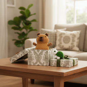 Set de Regalo de Capibara Tejido a Mano para Decoración de Escritorio y Colgante de Mochila, Regalo Atento para Personas Mayores - Product Image 3