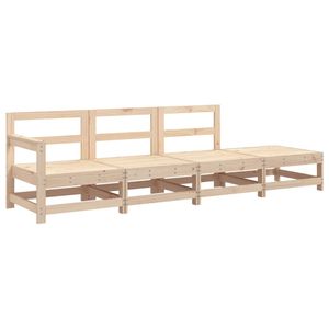 Conjunto de Muebles de Jardín de Madera de Pino Sólido, Diseño Modular Estándar Natural - Product Image 2