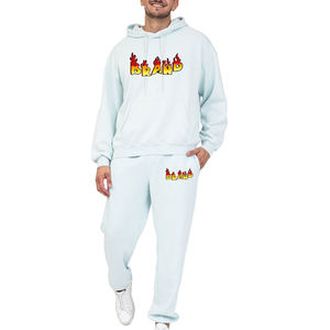 Trajes deportivos personalizados con logo para hombre, conjuntos estampados con efecto puff para etiquetas de streetwear estadounidenses, bajo MOQ, precio de fábrica de marca privada - Product Image 3