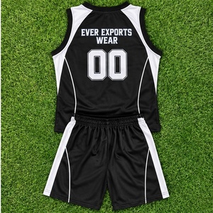 Tenue de basketball personnalisée, maillot et short à panneaux noirs et blancs, ensemble pour équipes scolaires, club et ligues, vêtements de club - Product Image 2