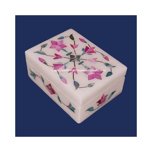 Indian Manufacturer Pink Blue And Green Mix Mother Of Pearl Marble <b>Box</b> Rectangular Shape Jewelry Boxes for Thanksgiving - Product Image 1