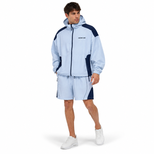 Ensemble veste coupe-vent et short pour homme, personnalisé, réfléchissant, coupe-vent, respirant, en nylon Ripstop, avec logo personnalisé, fournisseur - Product Image 1
