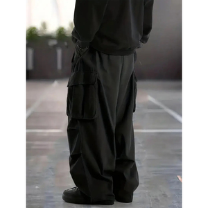 Pantalon de jogging cargo ample et épais pour homme, en molleton de coton multi-poches, style streetwear, coupe décontractée, personnalisable - Product Image 4