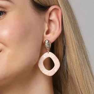 Pink <b>Resin</b> Irregular Drop Earrings Handmade Fashion Jewelry for Women Pink Earrings Handmade fashion Pink earrings <b>Resin</b> <b>crafts</b> - Product Image 6