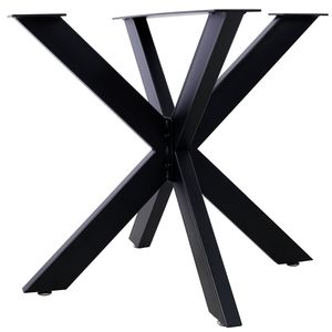Base per Tavolo da Pranzo Industriale Nera Resistente, Struttura a Forma di Ragno in Acciaio, 28"H X 32"W X 33"D, Gambe a Sezione Quadrata - Product Image 4