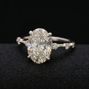 Fine Jewelry <b>14k</b> White <b>Gold</b> Diamond Engagement <b>Ring</b> Prong Set IGI Certified 4g Minimal Elegant Wedding Band Bright Shine Luxury - Product Image 2