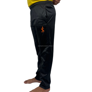 Joggers informales personalizados, pantalones de chándal apilados de retazos con logotipo impreso de algodón y poliéster, ropa de calle, pantalones lavados de pista acampanada para hombre - Product Image 4