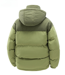 Men's Hooded Down Parka <b>Jacket</b> Solid Color Polyester Zipper Closure Casual Outerwear Regular Fit Straight Body Winter Coat - Product Image 5