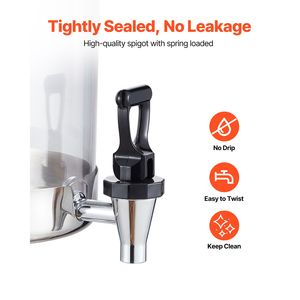 Dispenser per Bevande in Acciaio Inox e Plastica da 2,1 Galloni X 2, Capacità 16L, Erogatore per Bevande e Succhi per Feste con Funzione Riscaldamento - Product Image 5