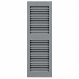 Volets en bois gris à lamelles fixes avec design classique à lattes pour la décoration intérieure et extérieure Volet en bois massif - Product Image 1