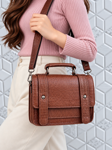 Bolso de Mano de Cuero Genuino de Alta Calidad 2026, Bolso Bandolera con Correa para el Hombro, Cierre de Hebilla Metálica Clásica, Elegante Bolso de Uso Diario - Product Image 1