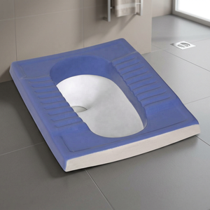 WC Céramique Designer Bicolore Bleu et Blanc Vistaar, Style Squatting, pour l'Exportation sur le Marché des Philippines - Product Image 1