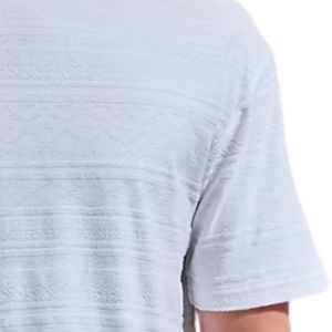 T-shirt décontracté jacquard pour homme, col rond, manches courtes, coupe décontractée, motif texturé, haut tendance, respirant, vêtement streetwear - Product Image 5