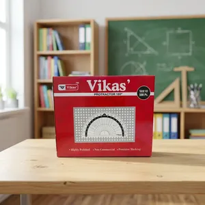 Regla de Medición de Ángulos de Plástico Vikas de 180 Grados, la Más Vendida, para Estudiantes, Uso Escolar en Geometría, Disponible para la Venta - Product Image 4