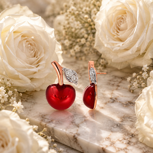 Aretes de Perlas de Agua Dulce Rojas con Forma de Corazón en Oro de 10K, 14K y 18K y Plata de Ley 925 y 935 con Baño de Rodio - Product Image 2