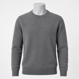 Pull en cachemire pour homme, col rond, respirant, doux au toucher, texture raffinée, silhouette intemporelle, style décontracté chic pour tous les jours - Product Image 1