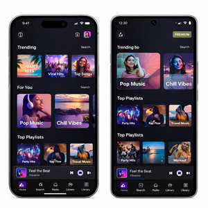 Aplicación móvil de transmisión de música ROYALCRAFT, escucha canciones en línea, lista de reproducción, radio, reproductor de audio, aplicación de música - Product Image 3