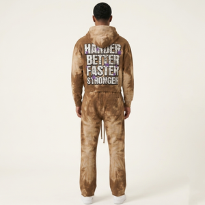 Conjunto Deportivo Unisex Personalizado con Lavado Ácido, Sudadera con Cremallera Completa y Pantalones Deportivos Anchos con Impresión DTG Premium, Elegante y Cómodo - Product Image 3