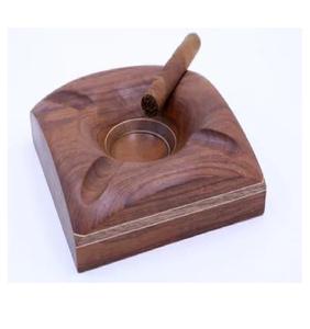 Cendrier artisanal en bois naturel coupe-vent, sans fumée, avec couvercle doré – Cadeau pour homme, accessoire de fumée zen pour patio et bar - Product Image 6