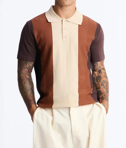 Camisetas Polo de Punto de Manga Corta Casuales de Verano para Hombre, Ligeras, de Poliéster/Algodón de Alta Calidad, Verdes a Rayas y Marrones - Product Image 6