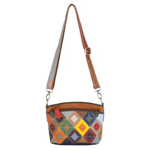 Ando <b>Bag</b> Genuine Cowhide Leather <b>Small</b> Crossbody <b>Bag</b> for Women Multicolor Diamond Patchwork Zipper <b>Shoulder</b> <b>Bag</b> - Product Image 5