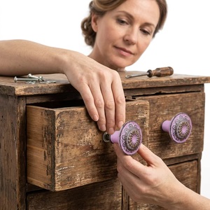 Ba Porcelain Cabinet <b>Knob</b> Round <b>Pink</b> Traditional Design <b>Drawer</b> Handle for Furniture - Product Image 3