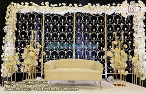 Outdoor <b>Wedding</b> Stage <b>Candle</b> Lit Backdrop Panels Outside <b>Wedding</b> Box Style <b>Candle</b> Backdrop Prominent <b>Wedding</b> <b>Candle</b> Stands Set - Product Image 4