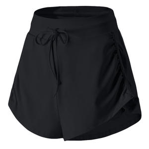 Women's High Waisted Solid Drawstring Yoga Shorts <b>With</b> <b>Pockets</b> Breathable Spandex Polyester <b>Workout</b> Shorts - Product Image 1