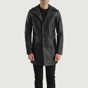 Manteau trench élégant pour homme en cuir véritable de qualité supérieure, tissu léger et écologique, construction durable, allure élégante - Product Image 4