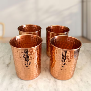 Vaso de Agua de Cobre Puro de Diseño Clásico Ecológico, Hecho a Mano en India, Tamaño Personalizado - Product Image 3