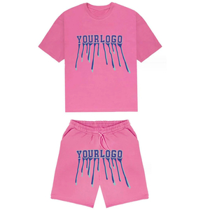 Conjunto de Dos Piezas de Camiseta de Manga Corta y Pantalones Cortos Deportivos Casuales de Verano Unisex con Estampado Gráfico de Letras Y2K - Product Image 1