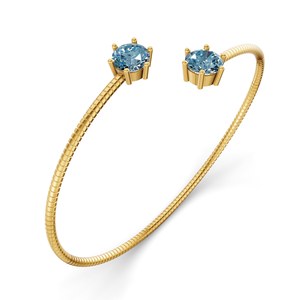 Brazalete Elora Flexi de Oro Rosa de 14 Quilates con Diamante de Laboratorio Azul Hielo (1 Ct.) Tw. Nuevas Joyas de Moda en Venta para Compromiso - Product Image 6