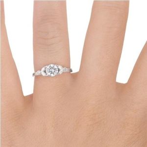 Bague de fiançailles en or 10K avec pierres latérales rondes marquise, design inspiré des feuilles, diamant central cultivé en laboratoire, OEM - Product Image 3