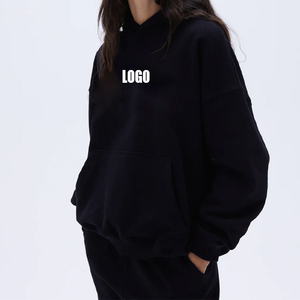 SHAFIQ SPORTS Unisex <b>Pink</b> Fleece Half-Zip Breathable Polyester/Cotton Hooded <b>Tracksuit</b> <b>Set</b> Casual Loose Full Sleeve Solid Color - Product Image 2