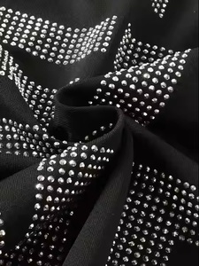 T-shirt en strass pour homme, personnalisé avec des pierres sur toute la surface, OEM, lettres et logos en strass, t-shirts pour homme - Product Image 6