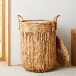 Panier en jacinthe d'eau naturelle fait main de haute qualité, durable, léger, écologique, pour le rangement décoratif et l'approvisionnement des supermarchés - Product Image 2