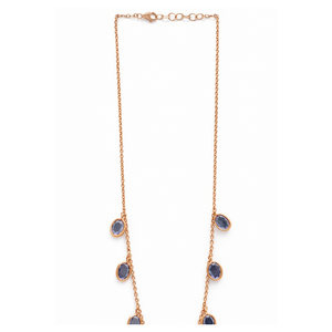 Elegante Collar con Colgante de Piedra Polki Morada en Oro Rosa de 18K para Mujer, Diseño Ovalado, Cadena Minimalista, Joyería de Lujo - Product Image 4