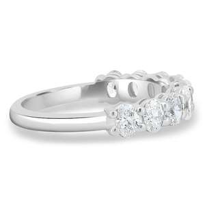 East West Moissanite Oval Cut Half <b>Eternity</b> Band <b>Ring</b> For Unisex Original 925 <b>Silver</b> Fine Wedding Birthday Party Gift For Friend - Product Image 5