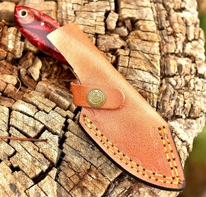 Couteau EDC à lame fixe de 8 pouces personnalisable, revêtement poudré, manche en résine, couteau de chasse et de camping à lame pleine, avec étui - Product Image 5