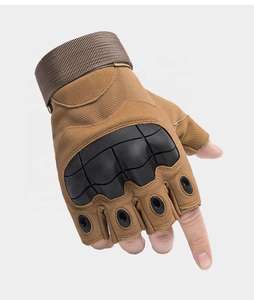 Guantes Profesionales Multifuncionales Anticorte Unisex de Medio Dedo, de Cuero, con Nudillos Reforzados, para Deportes al Aire Libre, Senderismo, Caza, Ciclismo - Product Image 3