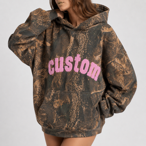 Sudadera con Capucha Oversize de Algodón 100% para Mujer, Estilo Urbano, con Estampado de Letras Personalizado, Hombros Caídos, Tejido de Punto, Color Rosa Liso, Estilo Otoño - Product Image 5