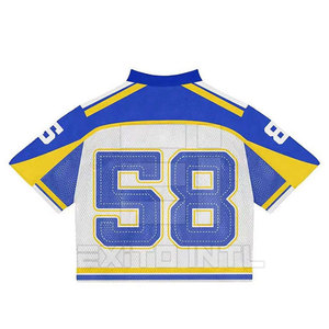 Maillot de football américain vintage pour homme, numéro 58 brodé, col en V en maille, coupe oversize, style hip-hop streetwear, chemise de sport universitaire unisexe - Product Image 2