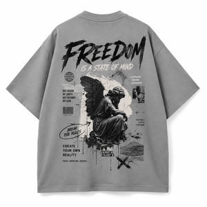 T-shirt imprimé pour homme, 100% coton, col rond, manches courtes, streetwear - Product Image 1