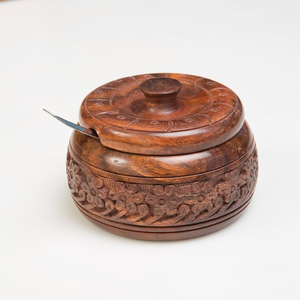 Wood Kitchen Bowls Sugar Pot <b>Jar</b> Sugar Bowl Salt Pepper Box Pot Customized Kitchen Container Wood Sugar Pot - Product Image 3