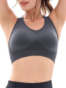 Soutien-gorge de sport sans couture respirant à séchage rapide pour femme, grande taille, avec logo frontal, maintien élevé, dos nageur, OEM ODM, prix abordable, vente en gros - Product Image 1